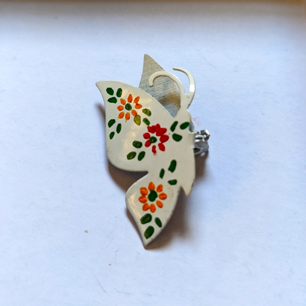 Vintage Floral Butterfly Pin